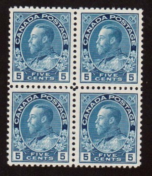 Canada #111 XF/NH Block  **With Certificate**