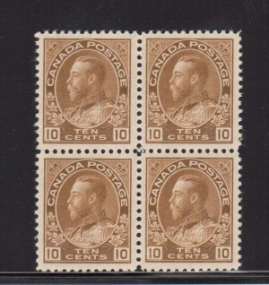 Canada #118 XF/NH Gem Block **With Certificate**