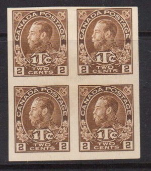 Canada #MR4b VF Mint Imperforate Block  **With Certificate**