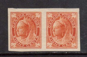 Canada #72a XF/NH Imperforate Pair **With Certificate**