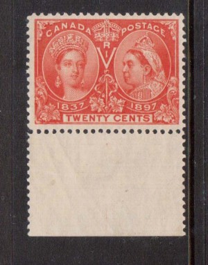 Canada #59 VF/NH Bottom Margin Example  **With Cert.**