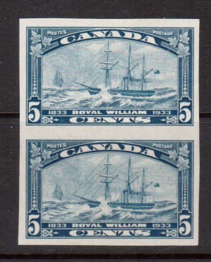 Canada #204a XF/NH Imperforate Pair