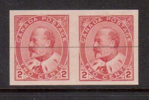 Canada #90v XF/NH Imperf Plate 32 Pair **With Certificate**