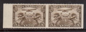 Canada #C1b XF/NH Imperf Pair **With Certificate**