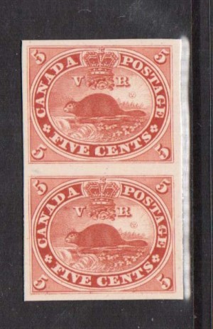 Canada #15P XF Proof Pair India On Card