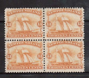 Newfoundland #30 VF/NH Block Of Four  **With Certificate**