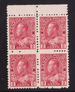 Canada #106c XF/NH Scarce Block  **With Certificate**