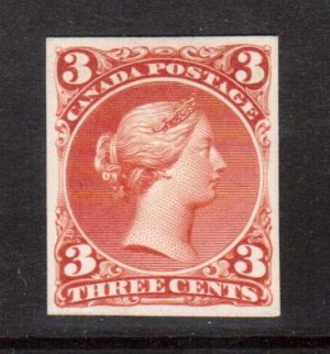 Canada #25P XF Plate Proof India On Card In Color Of Issue