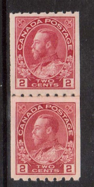 Canada #124i XF/NH Paste Up Pair **With Certificate**