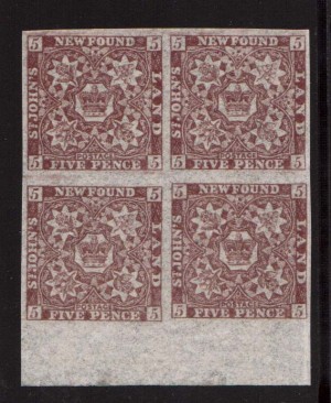 Newfoundland #12a XF/NH Gem Block  **With Certificate**