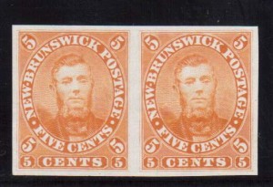 New Brunswick #5TC XF Proof Pair In Orange On India Paper