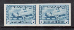 Canada #C8a XF/NH Imperforate Pair **With Certificate**