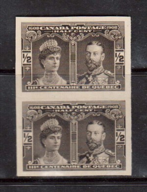 Canada #96a XF Mint Imperf Pair