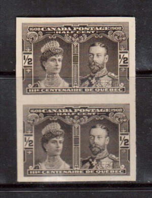 Canada #96a XF Mint Imperf Pair