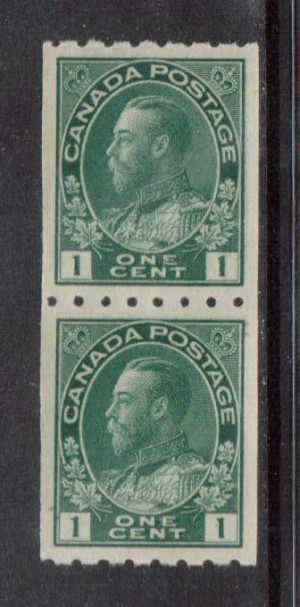 Canada #123 XF/NH Gem Coil Pair **With Certificate**