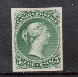 Canada #26TC XF Trial Color Plate Proof In Deep Green **With Cert.**