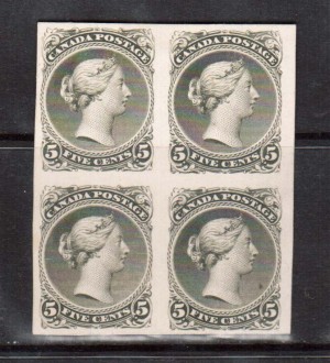 Canada #26P XF Plate Proof Block In Color Of Issue
