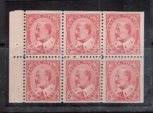 Canada #90b VF/NH Booklet Pane  **With Certificate**