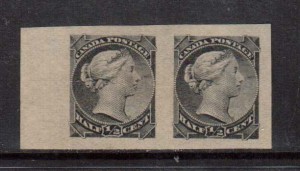 Canada #34a XF Mint Imperforate Pair