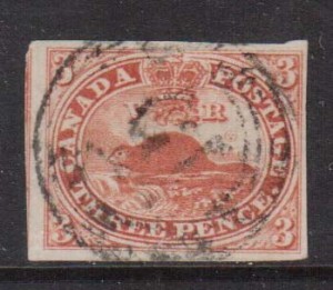 Canada #4 VF Used With Ideal 4 Ring 15 Guelph Cancel **With Cert.**