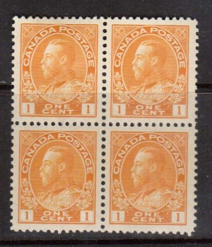 Canada #105d Mint Superb Block **With Certificate**