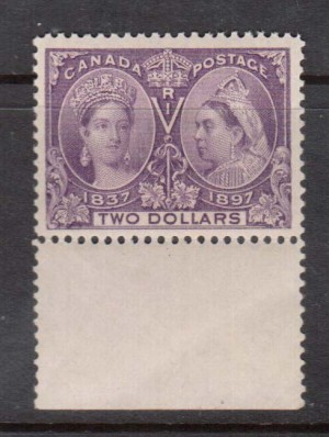 Canada #62 VF+/NH Bottom Margin Single **With Certificate**