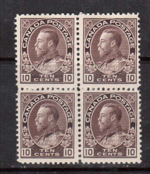 Canada #116 VF/NH Block **With Certificate**