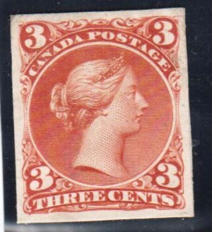 Canada #25P VF Plate Proof On Card