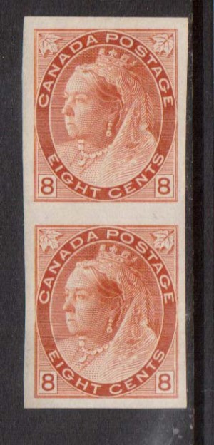Canada #82a XF/NH Imperf Pair **With Certificate**