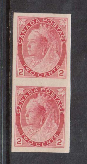 Canada #77iv XF Mint Imperf Pair **With Certificate**