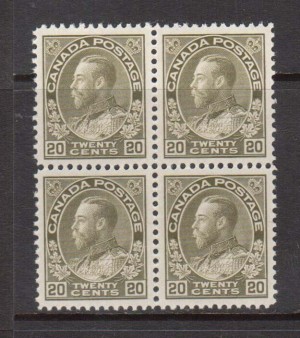 Canada #119 XF/NH Block Gem **With Certificate**