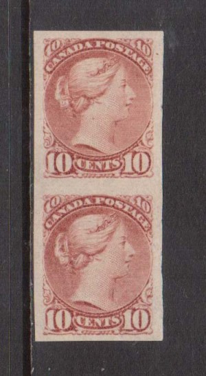 Canada #45c VF Mint Imperf Pair **With Certificate**