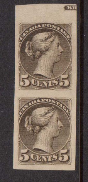 Canada #42i XF Mint Imperf Pair **With Certificate**