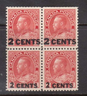 Canada #139v VF/NH Essay Overprint Block **With Certificate**