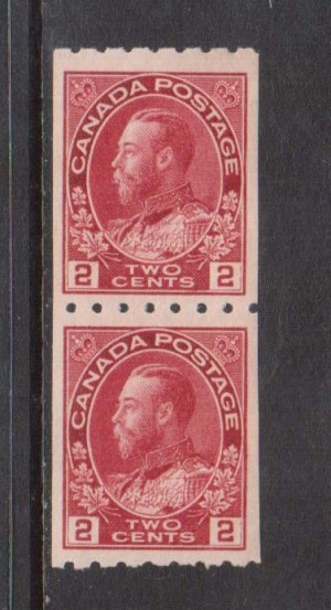 Canada #124 XF/NH Coil Pair **With Certificate**