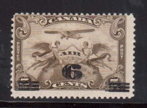 Canada #C3b Mint Double Surcharge Variety **With Certificate**
