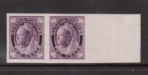 Canada #68i XF Mint Imperf Pair **With Certificate**