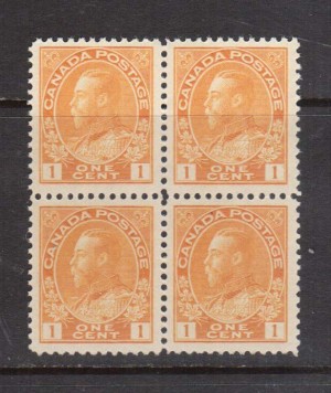 Canada #105d XF/NH Gem Block **With Certificate**