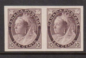Canada #83a XF Mint Imperf Pair **With Certificate**
