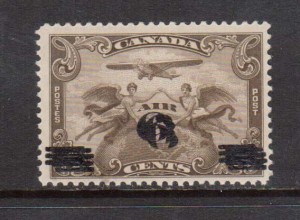 Canada #C3c VF/NH Triple Surcharge Variety **With Cert.**