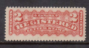 Canada #F1b VF+/NH With Printing Error In G Variety **With Cert.**