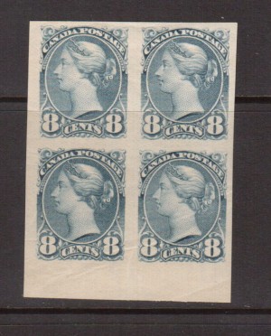 Canada #44d XF Mint Imperf Block **With Certificate**