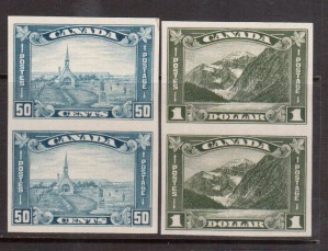 Canada #176a - #177a XF/NH Imperforate Pairs