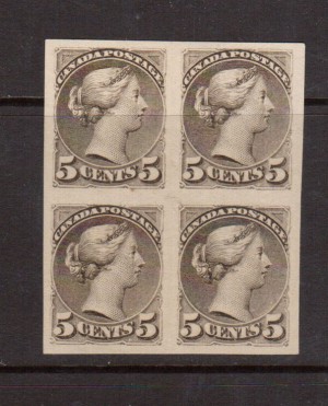 Canada #42a XF Mint Imperf Block **With Certificate**