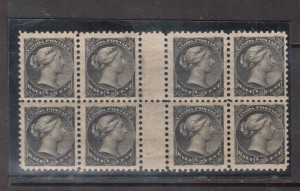 Canada #34iii XF/NH Gutter Block Of Eight **With Certificate**
