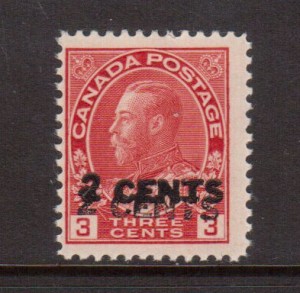 Canada #139b NH Mint Double Overprint **With Cert.**