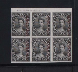 Canada #9TCi Mint Plate Proof Block On India Paper