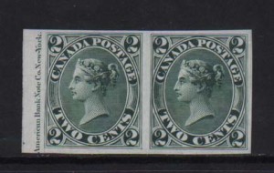 Canada #20TCii Mint Superb Plate Proof With Imprint