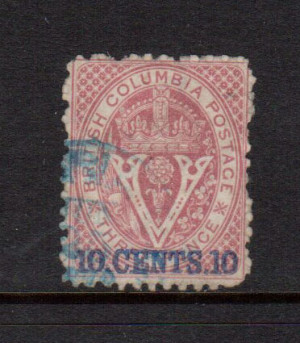 British Columbia #15 VF Used **With Certificate**