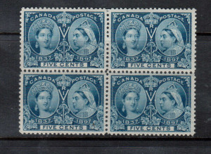 Canada #54 XF/NH Block **With Certificate**